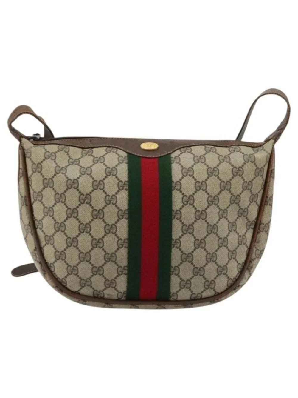 Authentic GUCCI GG Supreme Web Sherry Line Shoulder Bag Beige 10 02 008 - Picture 4 of 16